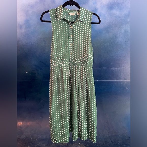 Sleeveless Green w/ polka dots dress purchased from Anthroplogie - Picture 2 of 7